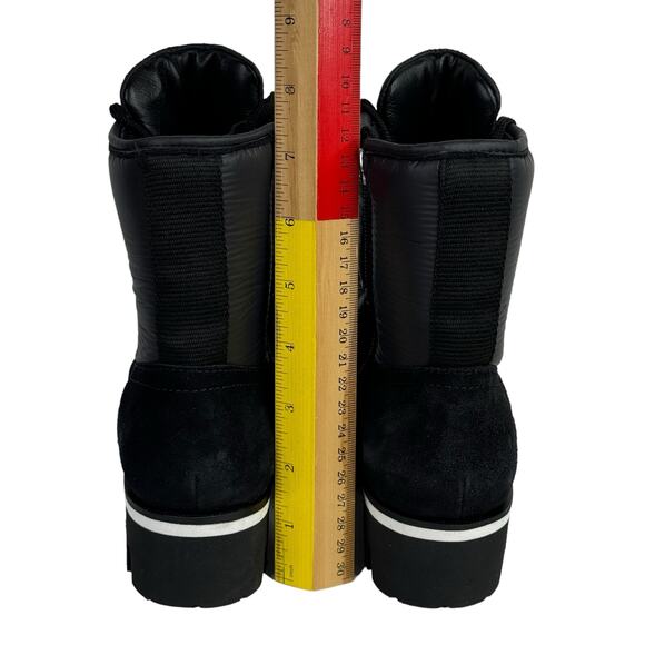 Aquatalia Morena Combat Boot Lug Sole NEW Women 7 Weatherproof Suede Black Italy - Picture 6 of 10